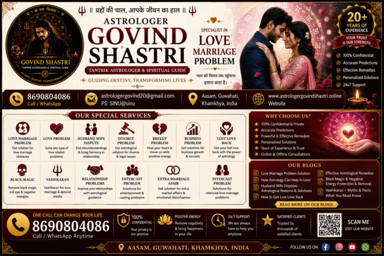 Divorce problem solution astrology banner with spiritual guidance and relationship support design